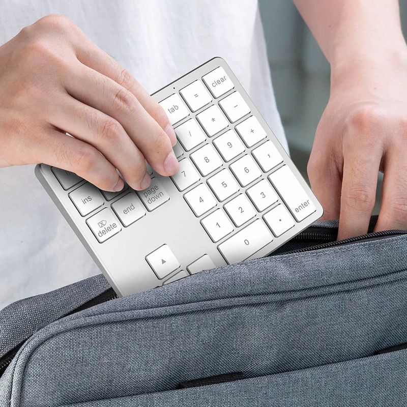 Mini Digitaal 2.chG Draadloos Numeriek Bluetooth Toetsenbord Oplaadbaar 35 Toetsen Numpad Toetsenbord Voor Android Vindu PC_voghion.com