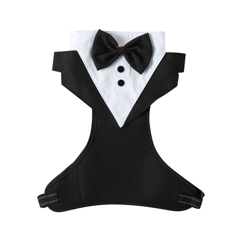Costume da smoking per cani, camicia formale, abito da cerimonia per cani, giacca nera, abito da cucciolo, principe, abito con papillon, gilet per cani di piccola taglia e gatto._voghion.com