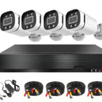 Nuovo kit di sorveglianza DVR HD AHD coassiale a 4 canali e 8 canali con visione notturna a colori, telecamera bullet impermeabile e telecomando_voghion.com