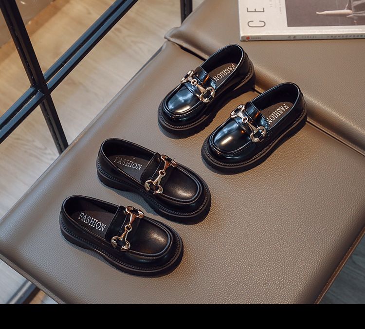 Mocasini mici din piele pentru fete, în stil britanic, pentru primăvara și toamna 2024, noi JK, cu talpă moale, pentru copii_voghion.com