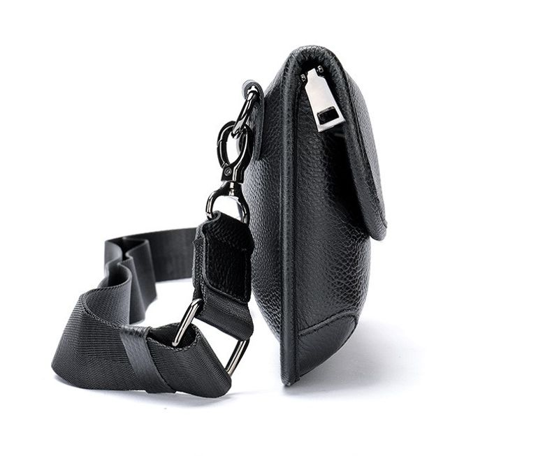 echtem Leder, coole Herrentasche, trendige One-Shoulder-Tigerkopftasche, Umhängetasche aus Rindsleder_voghion.com