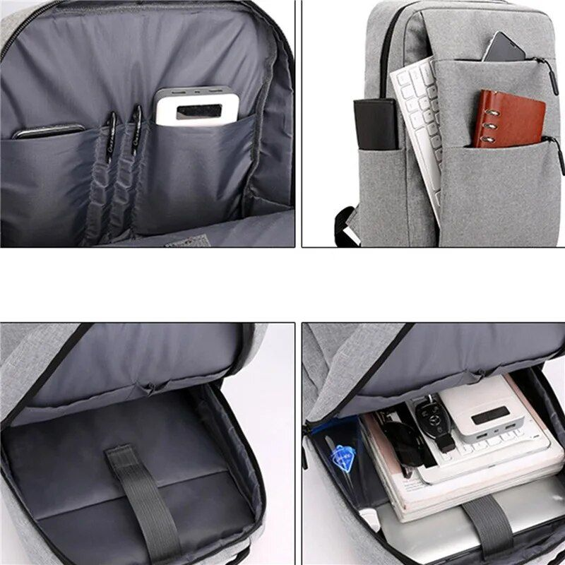 2023 männer Multifunktionale Wasserdichte Taschen Für Männliche Business Laptop USB Lade Bagpack Nylon Casual Rucksack_voghion.com