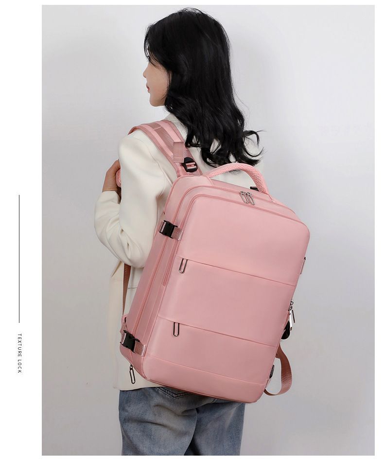 Versatile Water-Resistant Nylon Backpack With USB Port & Wet-Dry Compartment For Travel, Commuting, And Outdoor Activities Waterproof Mummy Backpack_voghion.com
