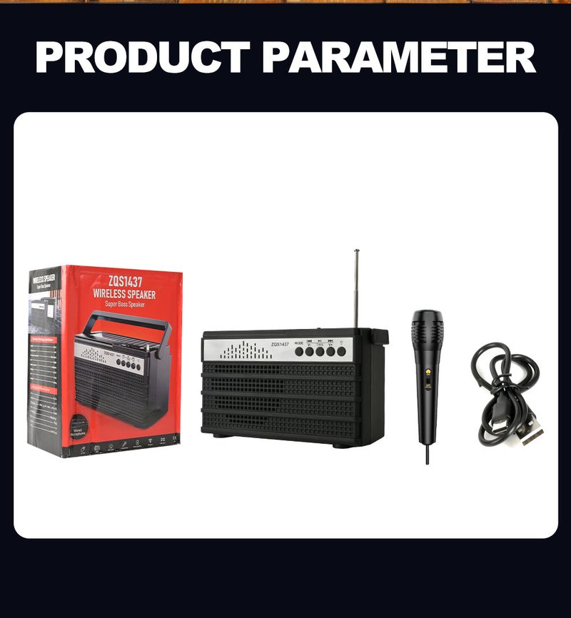 ZQS1437W Bluetooth Radio Lyd Solcelledrevet Opladning LED Belysning_voghion.com