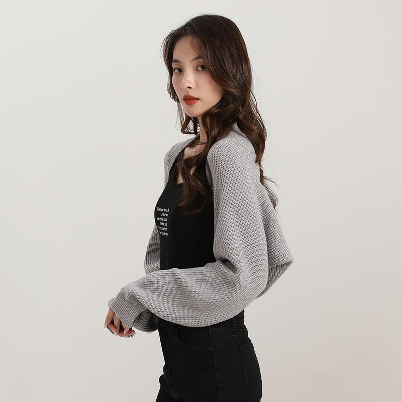 Earl Spring New Bat Sleeve Breathable Shawl Coat Women's Solid Color Outerwear Sweater Loose Knitted Cardigan Top_voghion.com