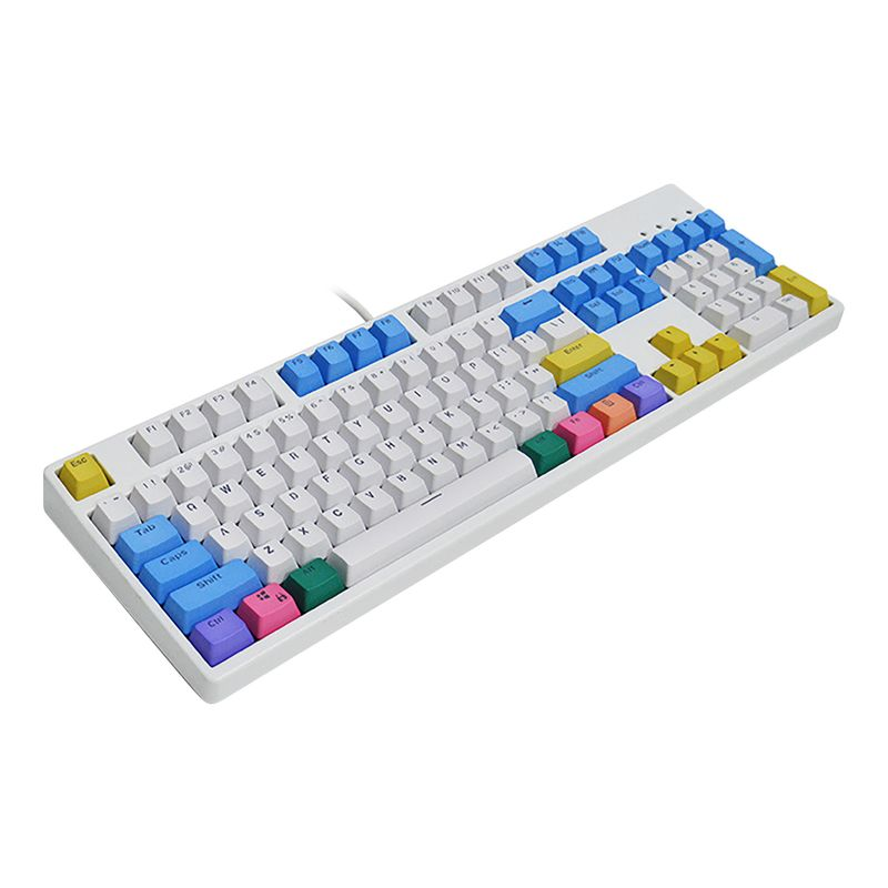 104 Keys Key Caps OEM Height Wear-resistant Oil-proof Dirt Resistant Replacement Translucent PBT Rainbow Color_voghion.com
