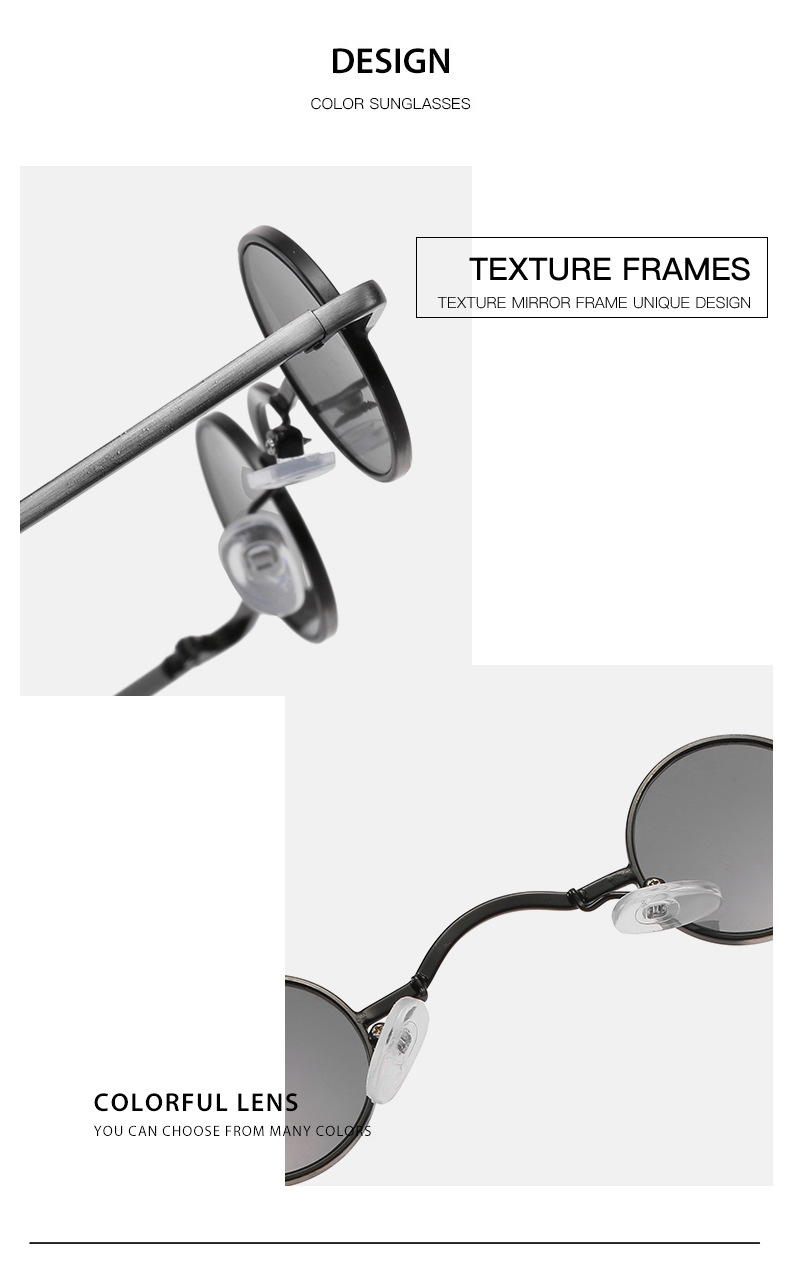 Hip hop prince mirror retro round frame niche sunglasses literary style sunglasses_voghion.com