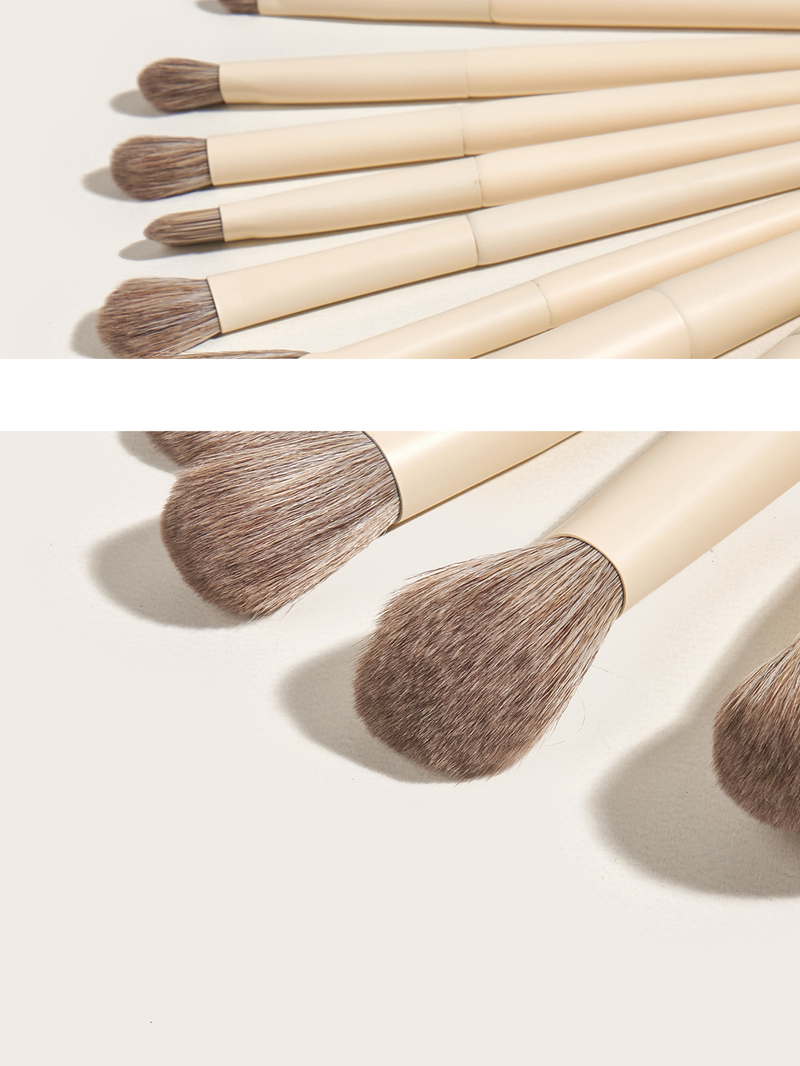 Set mit 10 Make-up-Pinseln, gelb, Lidschattenpinsel, Puderpinsel, kleiner Fächerpinsel, Beauty-Tools GUJHUI_voghion.com