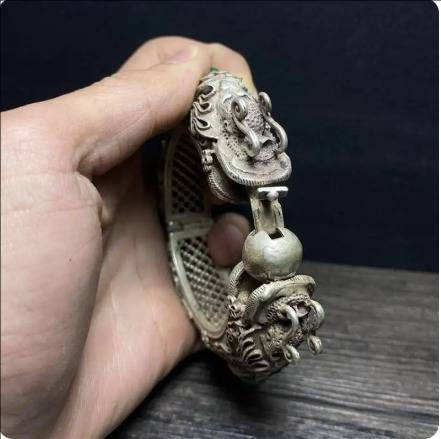 Chinesisches Mosaik-Edelstein-Sier-Thread-Exquisites Armband-Schmuckgeschenk_voghion.com