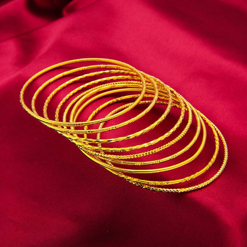 Gioielli e accessori Negozio di oro stesso stile Bracciale Sansheng fine III Anello in sabbia fine oro Vietnam Accessori moda Bracciale da donna_voghion.com