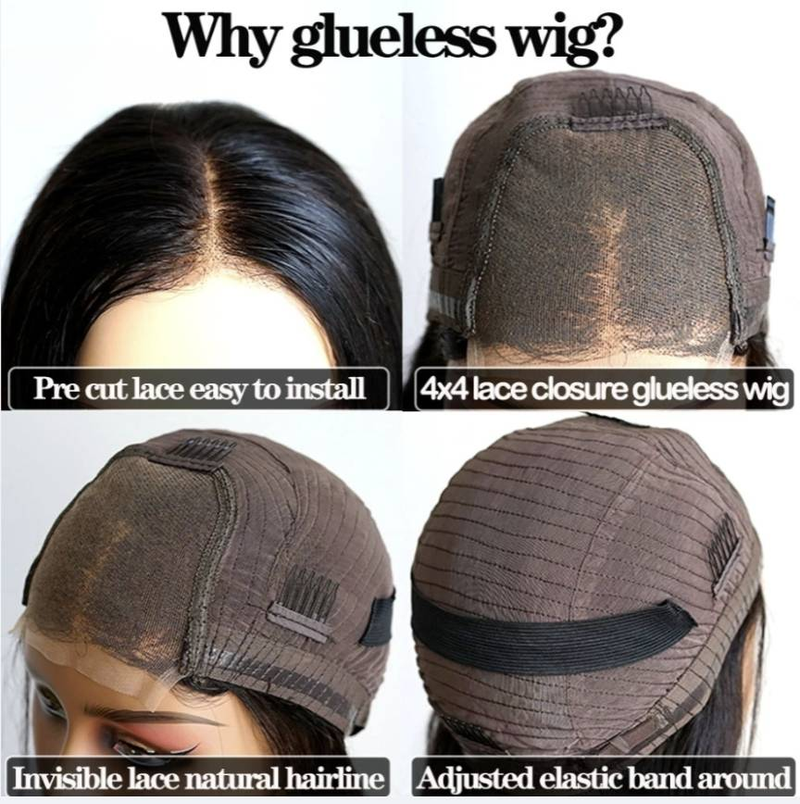 Pelucas de cabello humano con ondas elásticas, sin pegamento, color naranja jengibre, corto, con ondas elásticas, de 5 x 5, color marrón, con ondas profundas sueltas y transparentes, para mujer_voghion.com