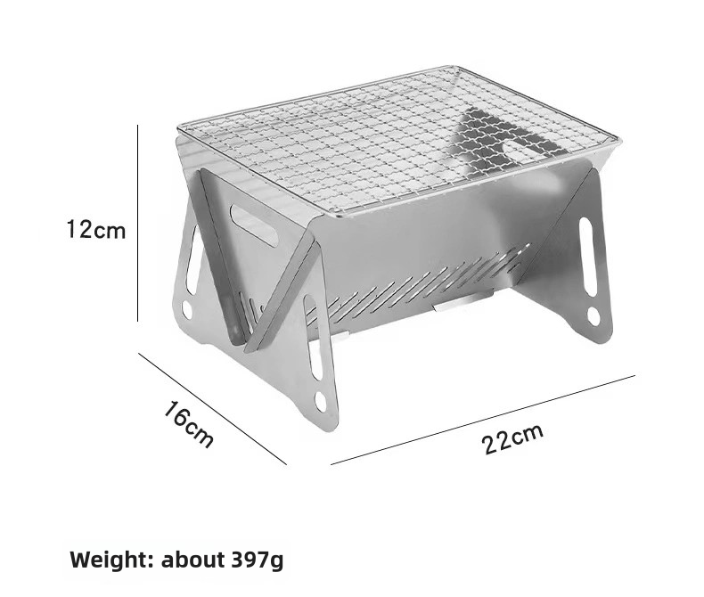 Wannilen-Grill für draußen; tragbarer Grill aus Edelstahl; Mini-Grill; Grill für zu Hause_voghion.com