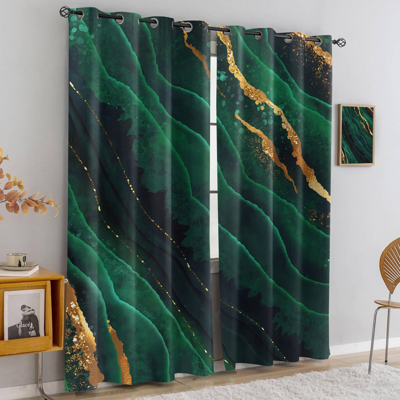 2 stykker mørklægning 3D marmormønster print, velegnet til stue, soveværelse eller boligindretning, romantisk værelsesdekoration_voghion.com