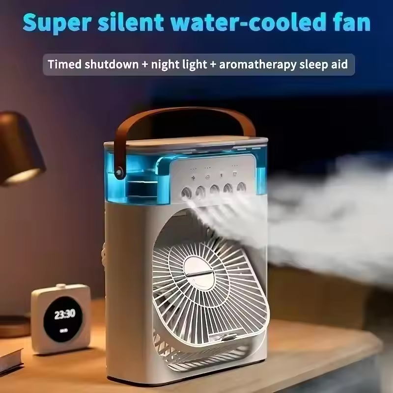 Ventilador inteligente 3 em 1, diodo emissor de luz, luz noturna, umidificador portátil com ar condicionado, escritório doméstico, novo ar condicionado, refrigerador_voghion.com