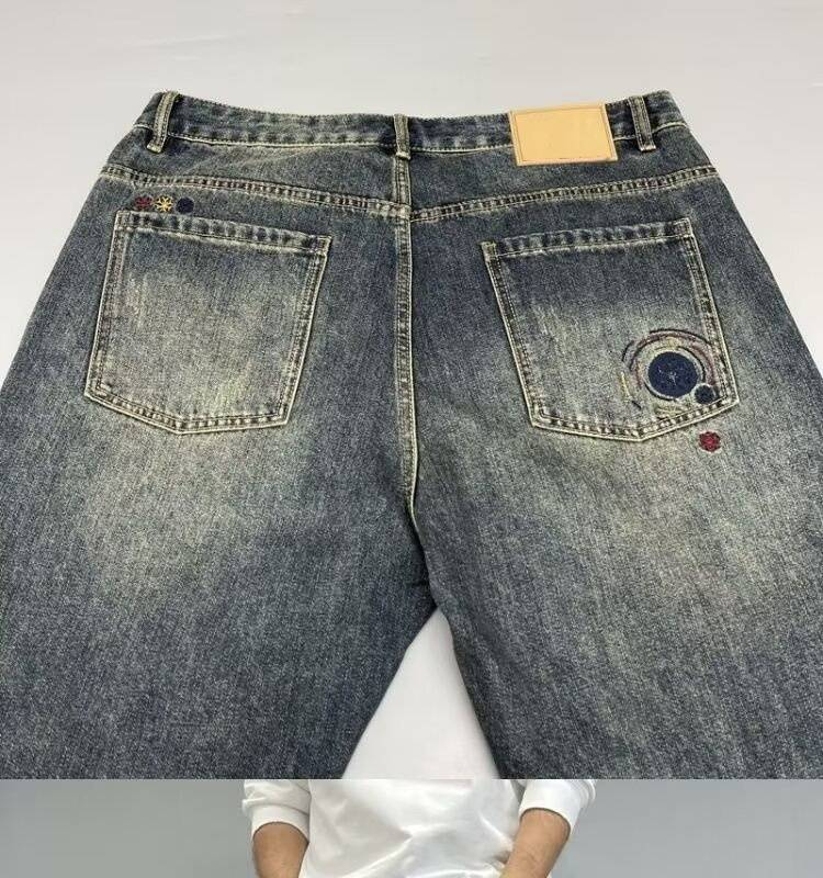 Herenkleding Modemerk Losse Rechte Gescheurde Lente En Herfst Patch Jeans Heren Retro Versleten Harem Taps Toelopende Broek_voghion.com