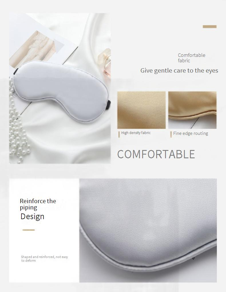 Adjustable Silk-Like Sleep Mask For Women & Men - Soft Satin Eye Cover With Side Sleeper Design (Breathable Light-Blocking & Pressure-Free)_voghion.com