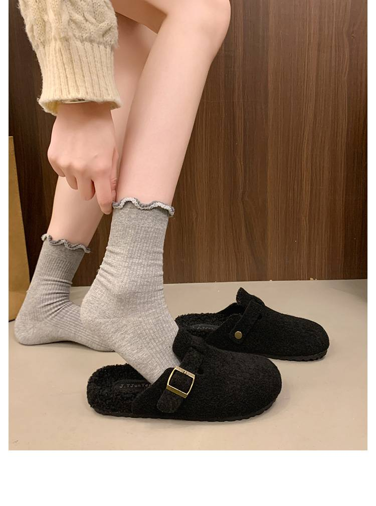 Retro Halbschuh Damen 2025 Herbst/Winter Neue warme pelzige Birken Schuhe_voghion.com