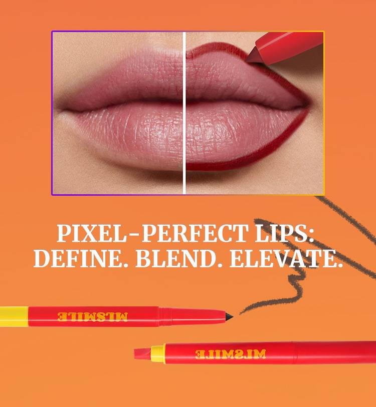 MLSMILE Dual-ended Silicone Lip Liner: Waterproof, Non-staining, Smooth Lip Liner & Lipstick Pen_voghion.com
