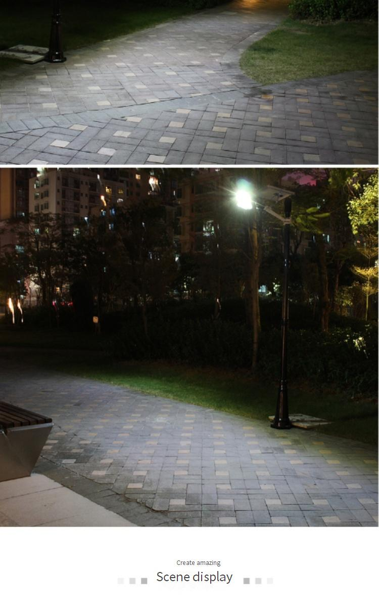 Applique a LED ad energia solare con telecomando - Lampada da giardino impermeabile per esterni, per illuminazione di cortili, vialetti e comunità (palo alto da 20 W)_voghion.com