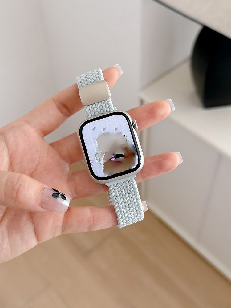 Applicabile ai cinturini per iWatch: Apple Watch 987 di decima generazione in nylon intrecciato, cinturino sportivo adesivo magnetico per Apple Watch 6_voghion.com