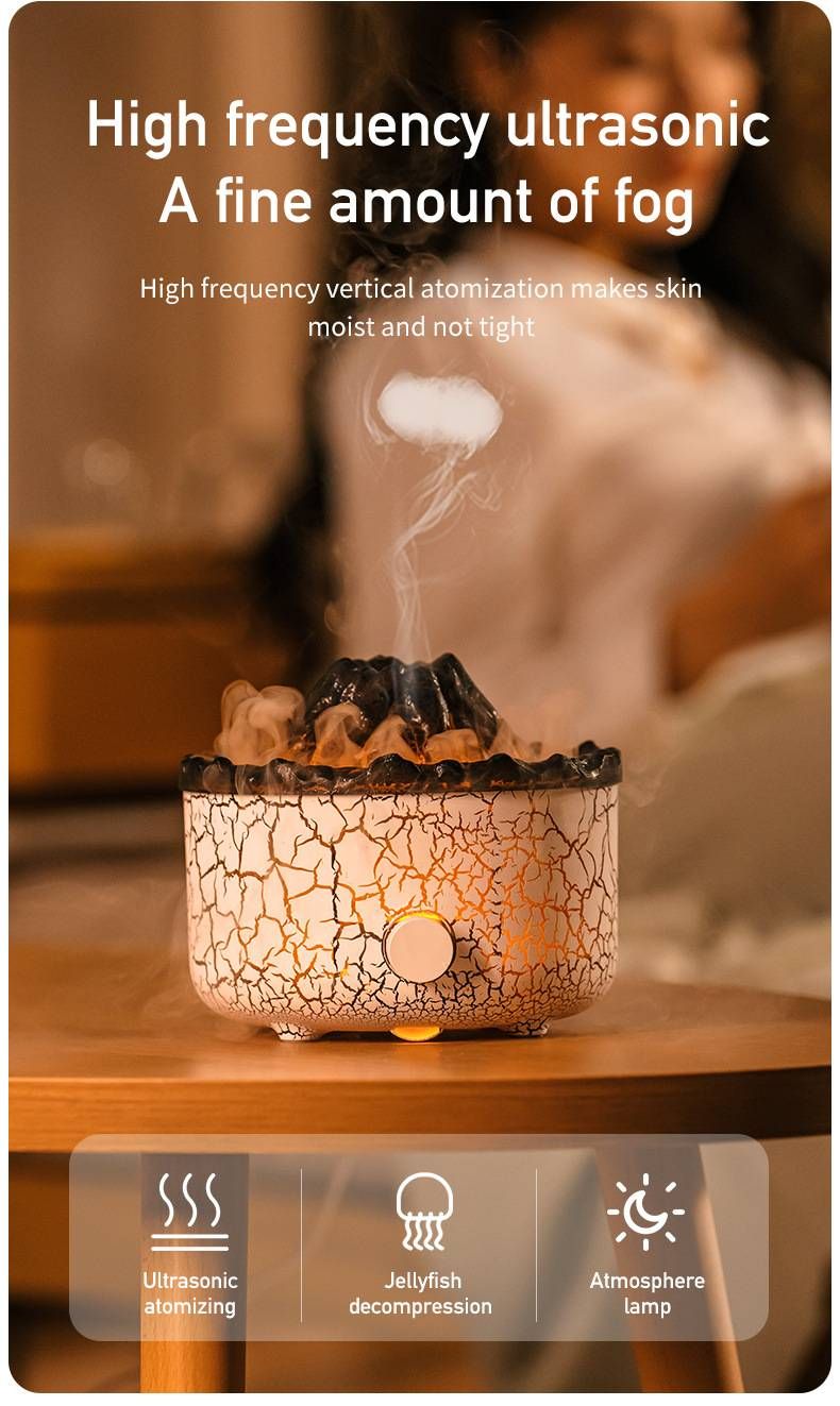 Flame & Jellyfish Aroma Diffuser – Ultrasonic Cool Mist Humidifier With 8H Timer, Sleep Aid & 36dB Quiet Operation For Bedroom/Office_voghion.com