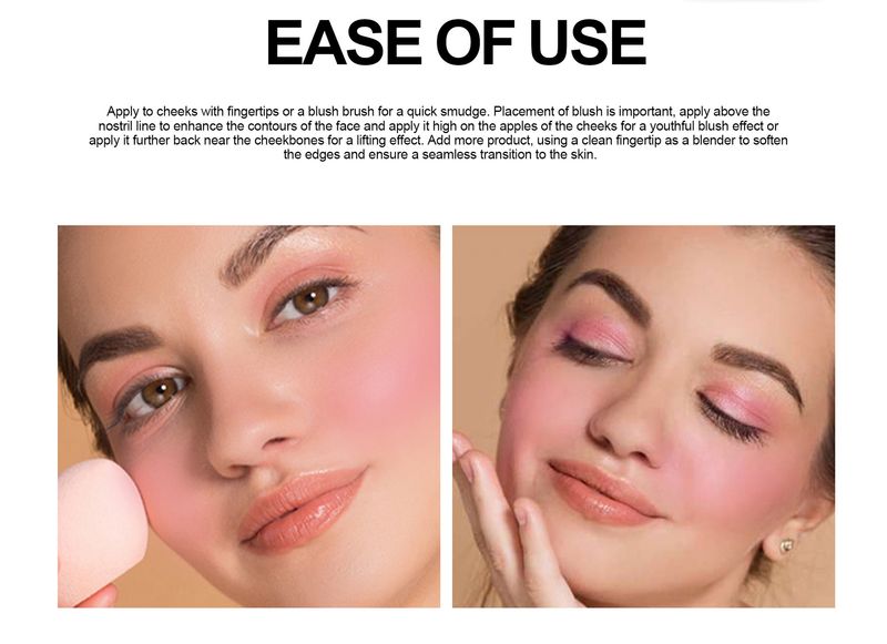 HANDAIYAN 2-Color Blush Palette - Highlighter, Contour & Multi-Use, With Pearl & Matte Blush Cream_voghion.com