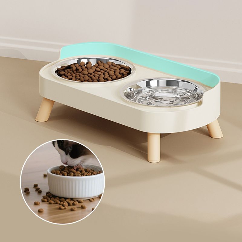 Ciotole doppie rialzate per cani e gatti in acciaio inox antiscivolo per cibo e acqua con supporto, anti-schizzi, per animali domestici_voghion.com