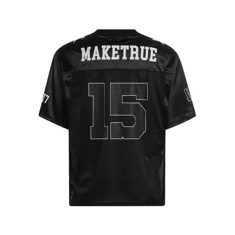 T-shirt ample d'été à manches courtes et col en V pour homme, en maille velours, imprimé lettres et chiffres_voghion.com