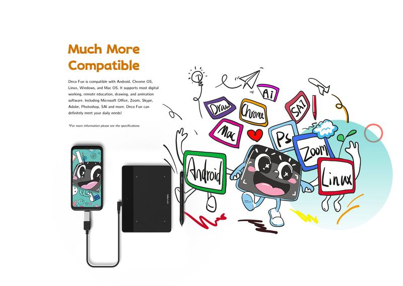 XP Pen Deco Fun XS Digital Drawing Graphics Tablet 4 Inch Art Signature Online Education For Windows Android Linux_voghion.com