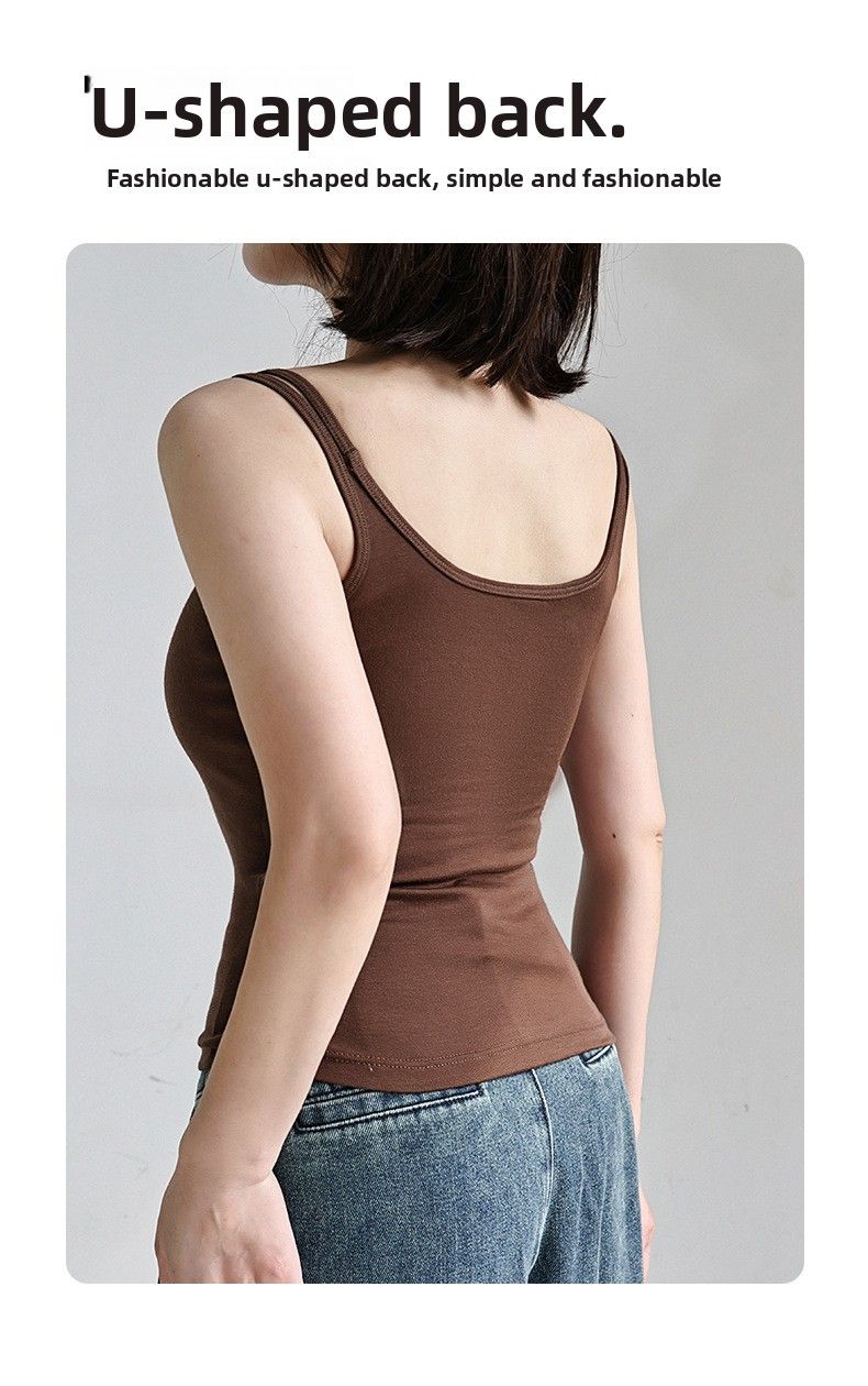 Imbottitura toracica integrata senza cuciture in seta di gelso, gilet a tracolla, top interno estivo sottile e traspirante da donna, base sottile e sottile-[XL-XXL_voghion.com