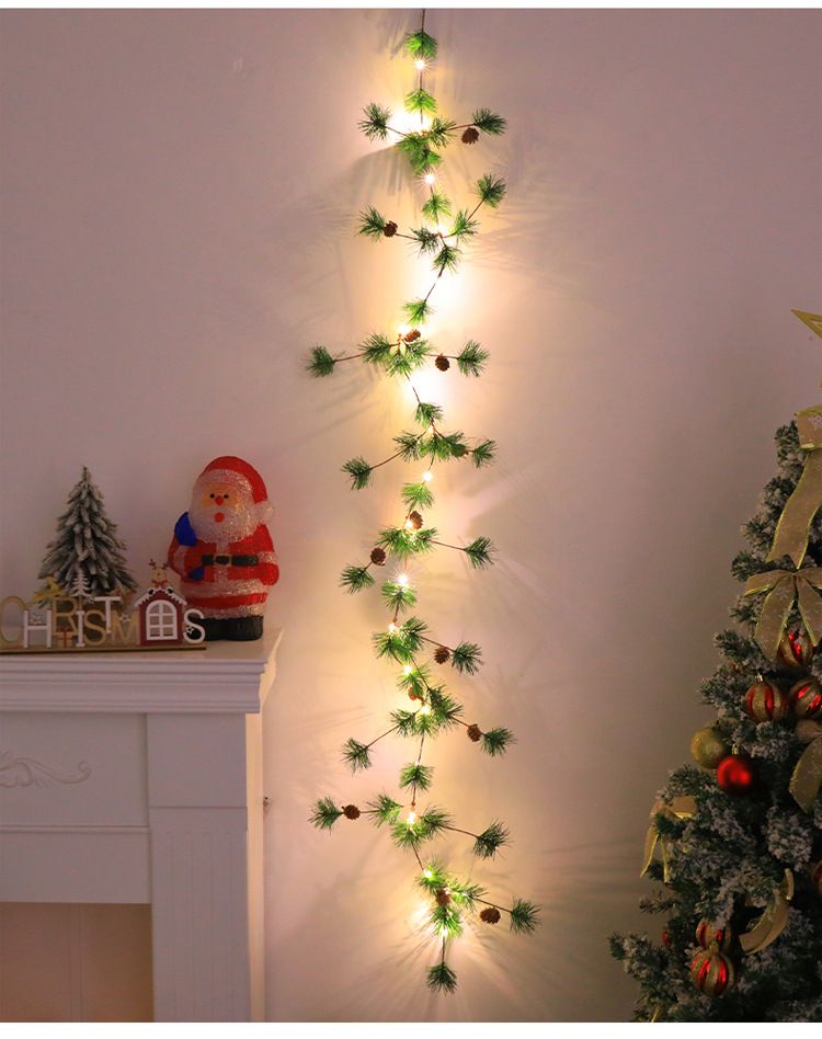 20-LED Christmas Fairy Lights With Pinecones, Berries & Bells - 2m Flexible Twig String Lights For Holiday Decor (3 Styles)_voghion.com