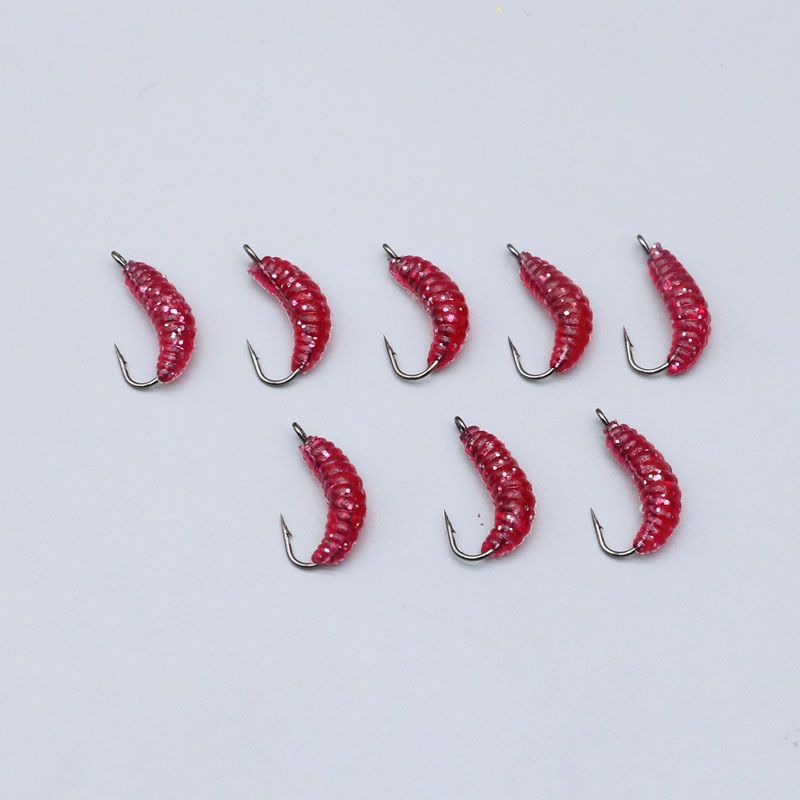 Lure With Hook Bread Worm 20mm 0.45g Bionic Hooked Maggot Soft Bait Set_voghion.com