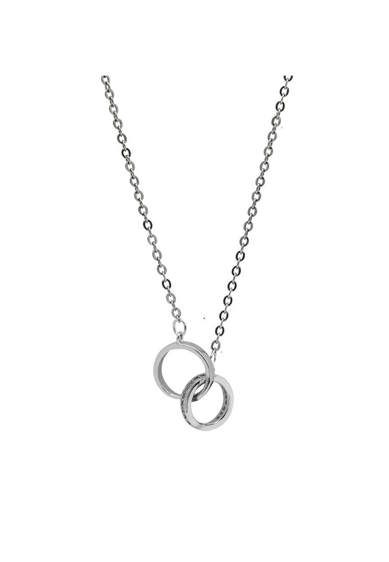 LDR1244 Collana a doppio cerchio in argento S925_voghion.com