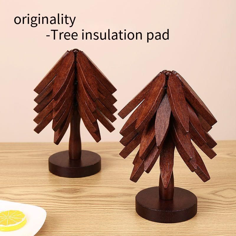 Solid Bamboo Tree Heat Insulation Dining Table Creative Household Anti-Scald Pot Coaster Nanzhu Ornament Bowl Mat_voghion.com