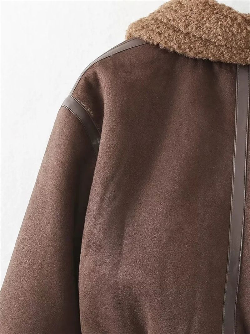 Women s Summer New Collection Autumn Winter Fleece Collar Fury Loose Top_voghion.com