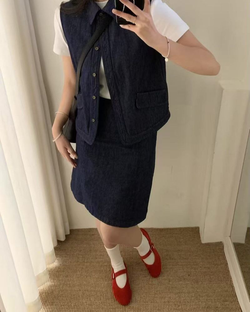 Cowhide Version Version Of Round Toe Mary Jane Shoes, Brushed Cowhide Shallow Mouth Flat Shoes, Red Single Shoes For Women_voghion.com