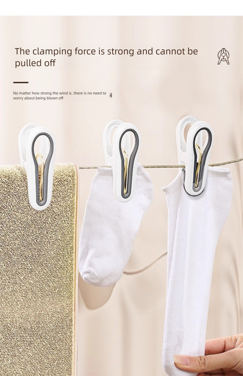 Geen sporenhanger Winddicht Vaste droogdeken Kleding Sokken Handdoeken Lakens Plastic Kleine clips Huishoudelijk_voghion.com