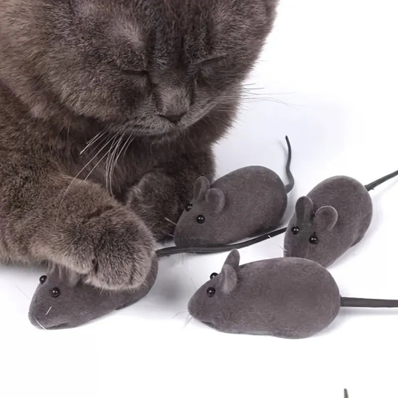 Interactive Toy; And 5.4*1.1in Of Cat Simulated 3; Dog Mouse Random Cat Toys; For Cat Pack Play Color; Cat; Toy_voghion.com