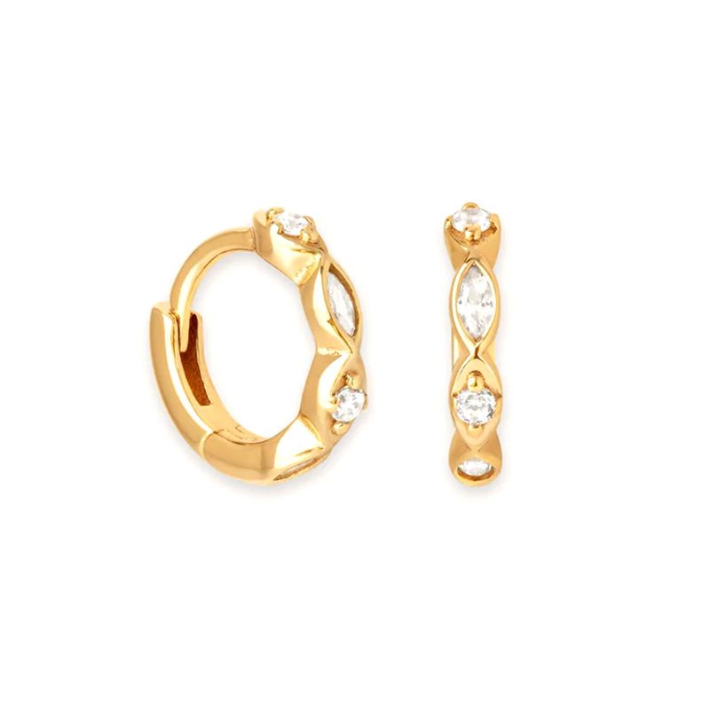 Orecchini da donna in stile INS con zirconi intarsiati geometrici, stile retrò in metallo, semplici e alla moda._voghion.com