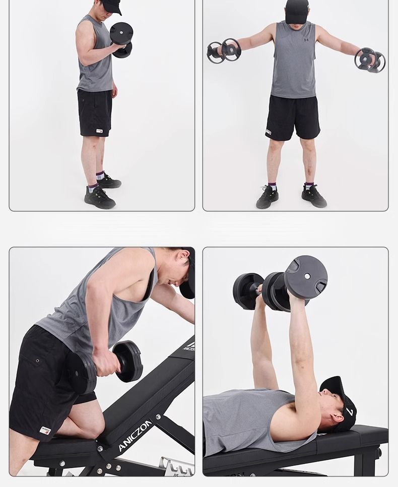 Dumbbell Home Multi-Functional Fitness Equipment Sit-Up Men's Auxiliary Exercise Folding Board Bench Press Chair_voghion.com
