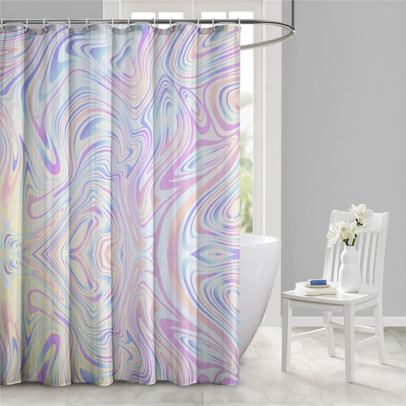 Vio pārrobežu vienkāršs ūdensizturīgs dušas aizkars 3D digitālais dušas aizkaru audums vannas istabas starpsienu aizkars ārējā tirdzniecība pārrobežu_voghion.com