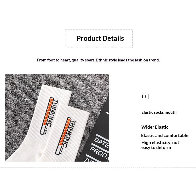 Wangjia Herren-Socken in Schwarz-Weiß, geruchshemmend, lange Socken, trendiger Stil, vielseitig, ideal für Studenten und Sportler, Paarsocken, mittelhoch geschnitten_voghion.com