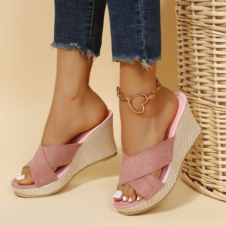 New Wedge Rope Sandals With Thick Base And Muffin Base_voghion.com