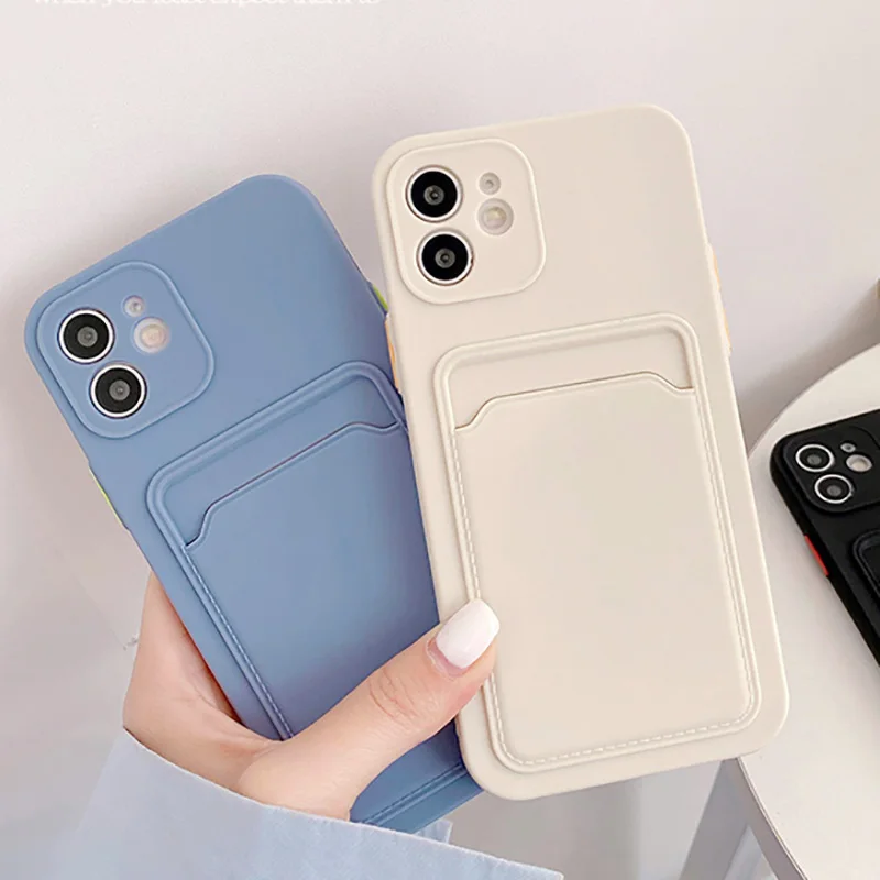 Kaartsleuf Tashouder Hoesje Voor iPhone 15 14 13 12 11 Pro Max 12Mini 13Mini X XS XR XSMAX 7 8 15 Plus SE 2022 TPU Portemonnee Zachte Schokbestendige Hoes_voghion.com