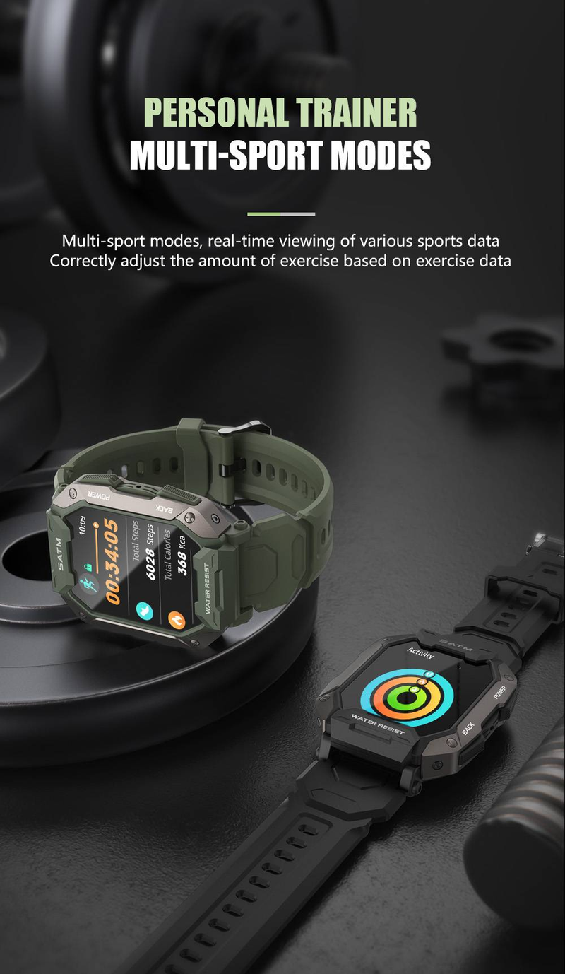 Byteuni Smart Health Watch, Fitness Activity Tracker with Heart Rate Blood Oxygen IP68 Waterproof 1.81 inch Screen Smart Watch for iOS&Android_voghion.com