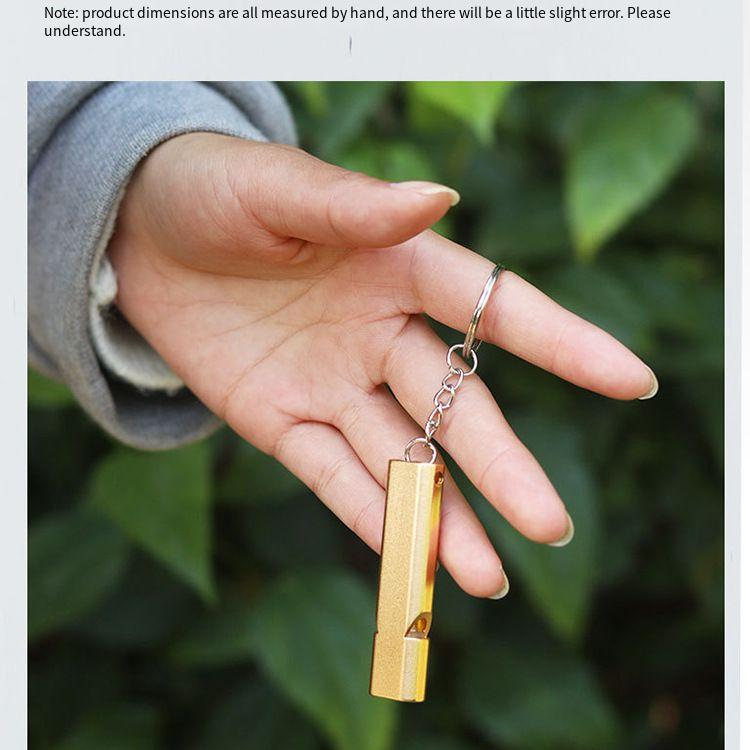 Emergency self rescue treble high frequency aluminum survival whistle Double hole high frequency outdoor survival whistle survival whistle_voghion.com