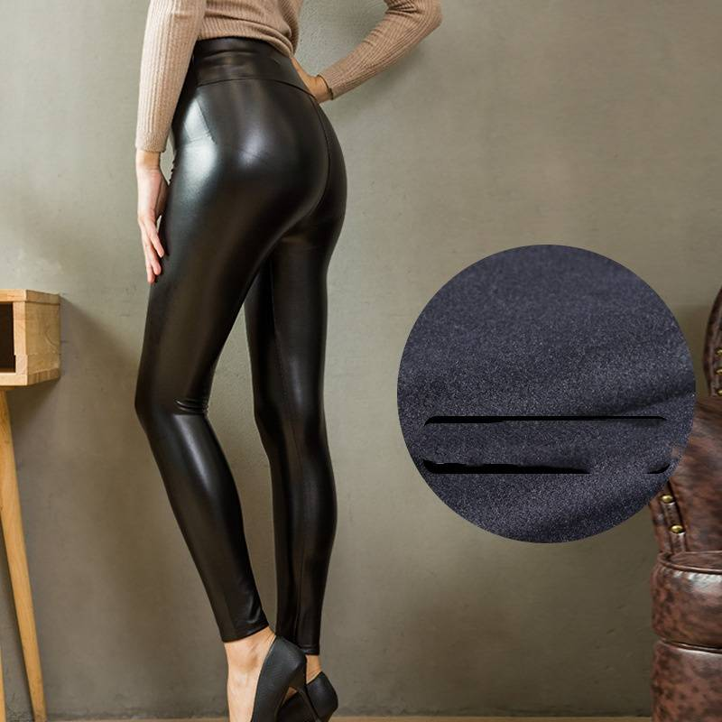 Women's Clothing PU leather pants autumn and winter new colorful high waist tight slimming outer wear leggings_voghion.com