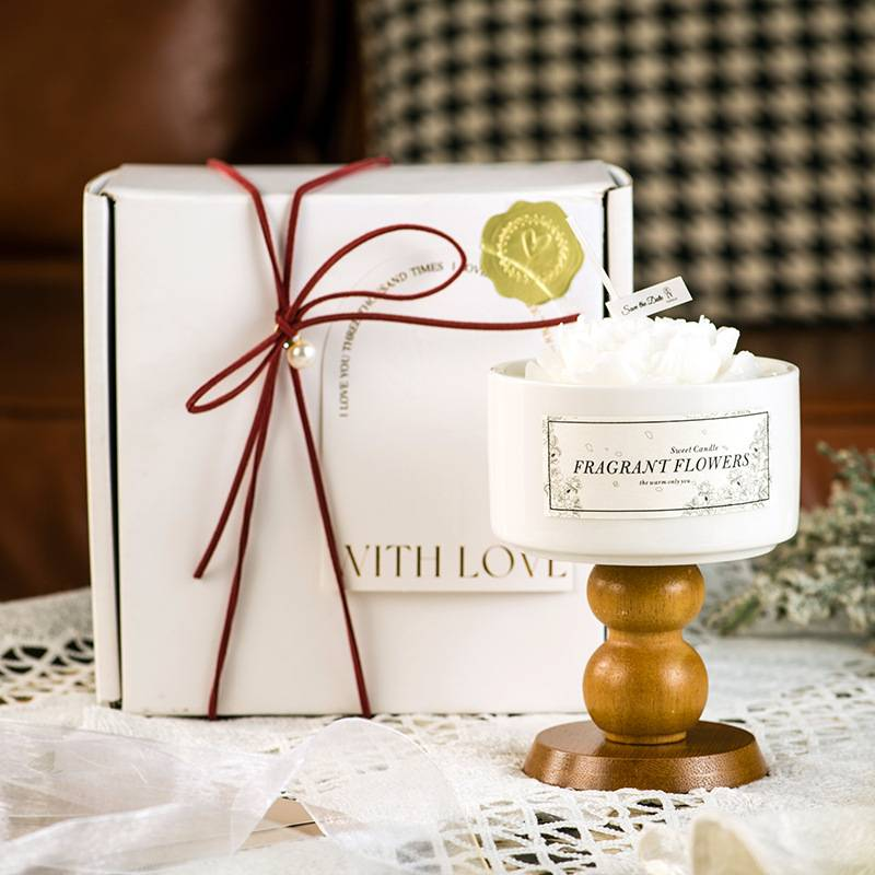 „Candles Camellia“ kvapiųjų žvakių dovanų rinkinys Elegantiška gėlių aromaterapinė sojų vaško žvakė su ilgai išliekančiu kvapu_voghion.com