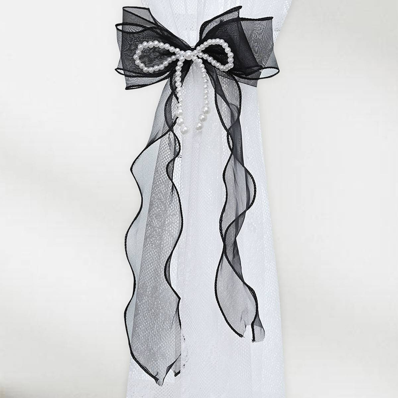 Curtain Decorative Accessories Pearl Bow Tieback For Curtains Elegant Sheer Voile Holder Decorative Window Scarf Clip With Crystal Beads_voghion.com