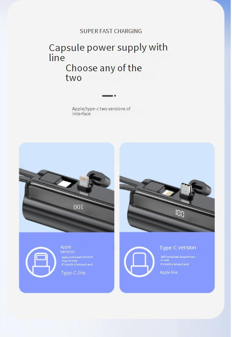 Mobilo tālruņu aksesuāri Jauns kapsulas mini portatīvais barošanas bloks Dāvanu mobilajam tālrunim Avārijas mobilais barošanas bloks_voghion.com